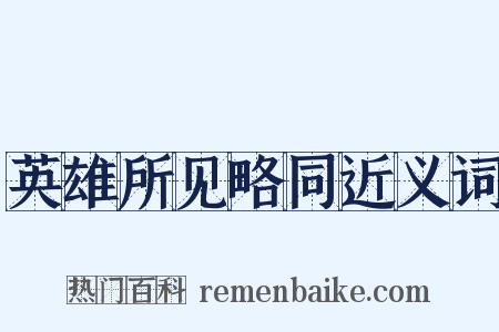 英雄所见略同近义词是什么意思的图片